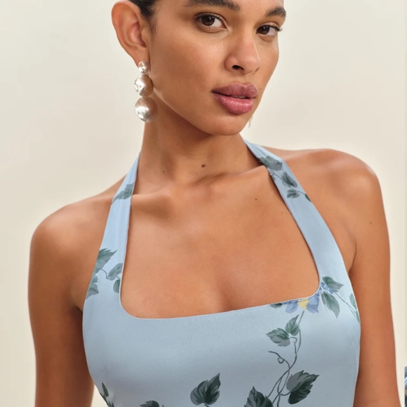 Reformation Ivan Silk Dress Blue - Size 6 - Picture 6 of 6